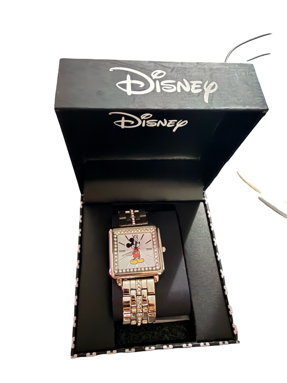 Disney Silver Mickey Mouse Crystal Bracelet Watch